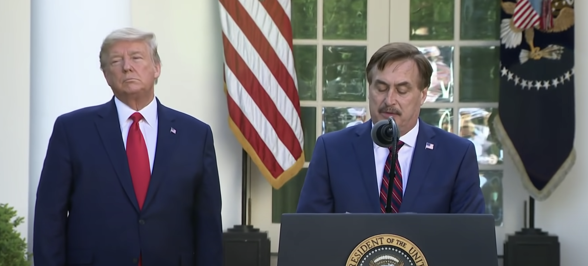 Mike Lindell at the Rose Garden